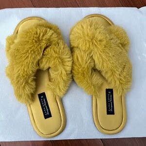 Zara Home mustard yellow slippers, size 6, NWOT